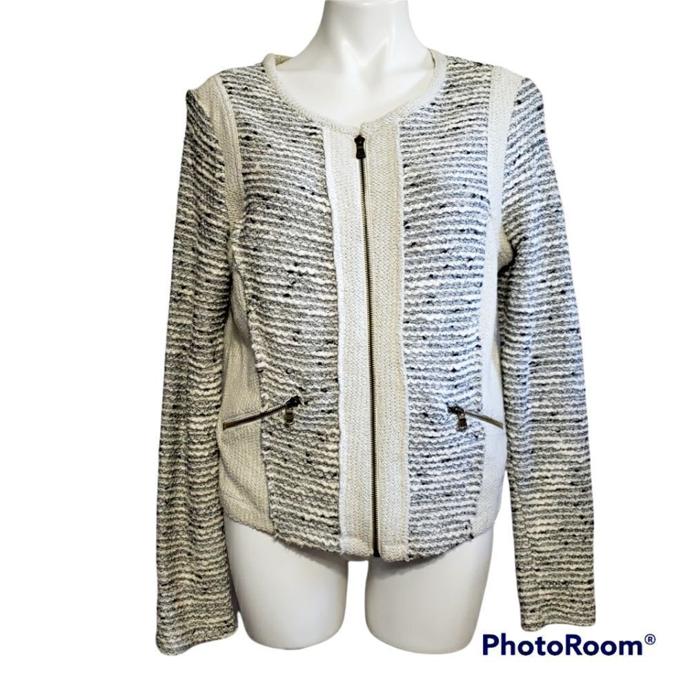 DREW sweater jacket black & white career business office L